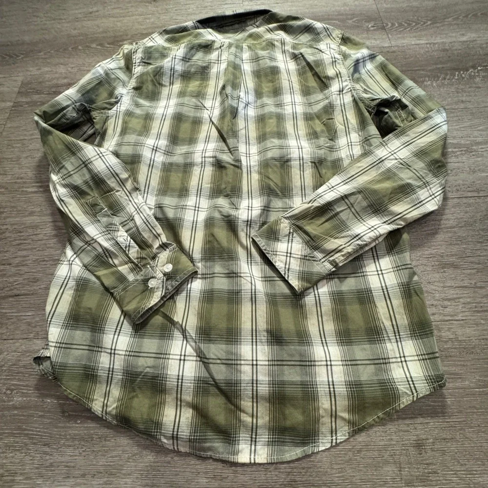 ONeill Shirt Mens M Green Plaid Cotton Woven Performance Outdoor Surf Beach VTG